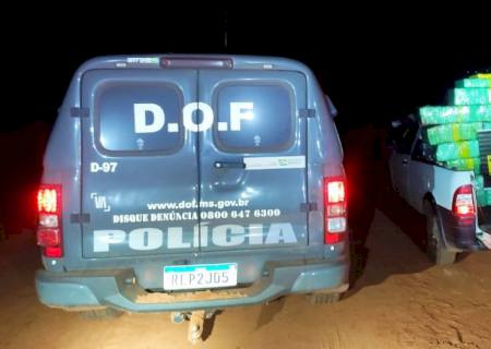 DOF apreende em Itaquiraí veículo roubado e carregado com 600 kg de maconha