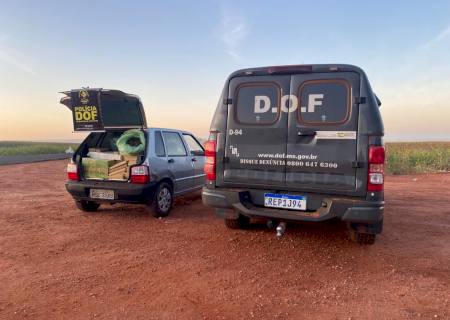 Traficante fura bloqueio policial e abandona carro com drogas na MS-164 em Ponta Porã