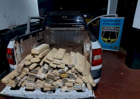Em Santa Rita do Pardo, PMR apreende carga de maconha avaliada em mais de R$ 180 mil