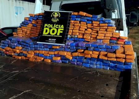 Vídeo: DOF apreende guincho com 425 kg de maconha que seguia para Nova Andradina