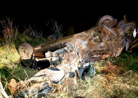 Motorista fica ferido após capotagem na MS-475 em Novo Horizonte do Sul