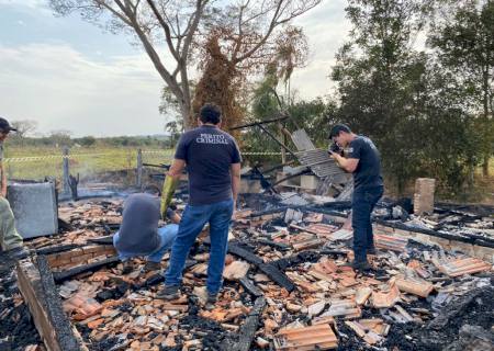 Idoso morre carbonizado dentro de casa na zona rural de Nova Andradina