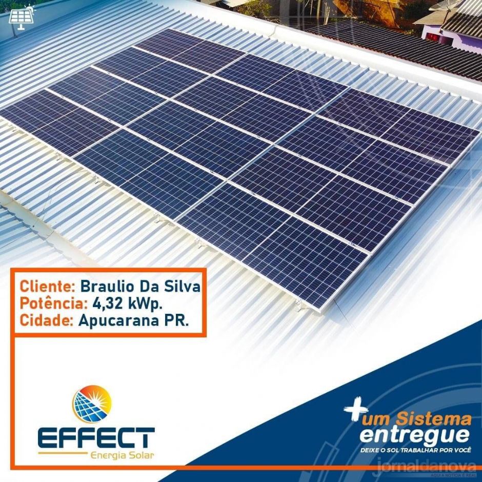 Effect Energia Solar: Economize até 95% do valor da sua conta de energia com quem é referência!
