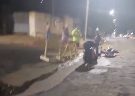 Motorista abandona veículo após acidente que deixou motociclista ferido em Nova Andradina