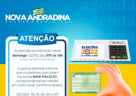 Confira os locais de votação em Nova Andradina