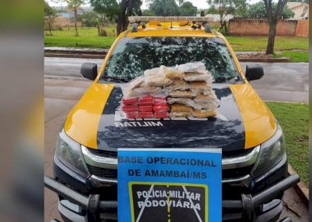 Passageiro de táxi é preso pela PMR com carga de drogas na MS-295