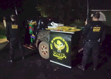 Caminhonete roubada no Paraná é recuperada pelo DOF com mais de 1,8 ton de drogas