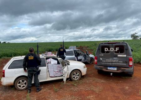 Três veículos são apreendidos pelo DOF carregados com cigarros contrabandeados
