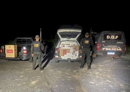 Dupla é presa transportando 1,5 mil pacotes de cigarros contrabandeados em Jardim