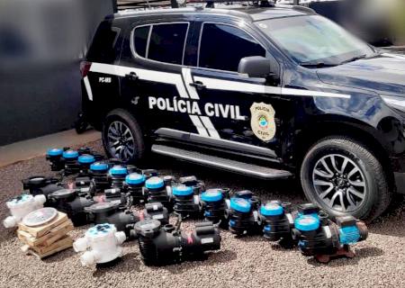 Polícia Civil de Bataguassu e Naviraí recuperam 18 motobombas de piscina da Prefeitura de Bataguassu