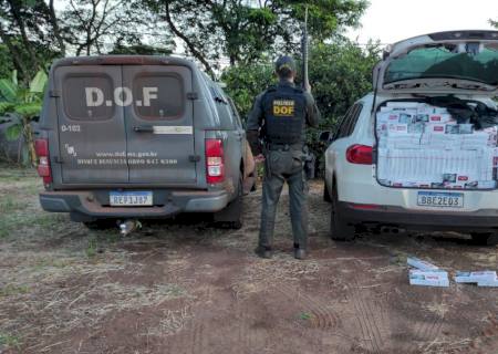 Veículo furtado em São Paulo foi recuperado pelo DOF carregado com cigarros contrabandeados do Paraguai