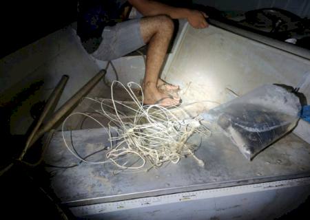Polícia Ambiental prende e autua infrator pescando no rio Nioaque onde a pesca é proibida