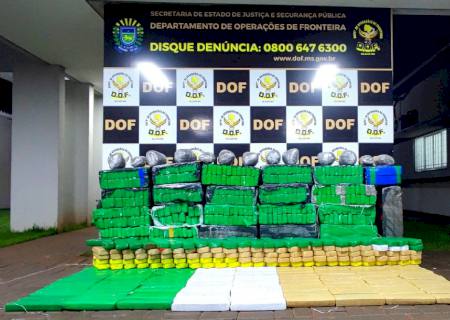 Traficante abandona carro com mais de 800 kg de maconha durante fuga do DOF na MS-156