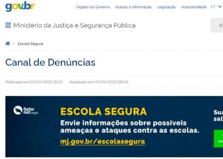 Governo abre canal para receber denúncias de ataques em escolas