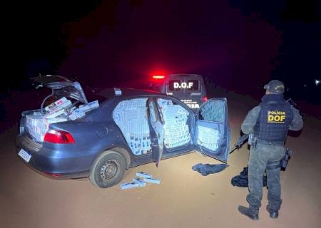 DOF recupera veículo furtado com carga de cigarros contrabandeados em Maracaju