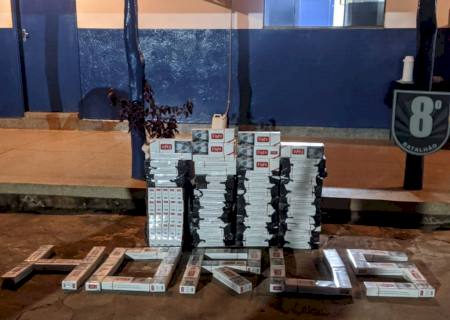 Polícia Militar apreende carga de cigarros contrabandeados que seriam revendidos em Nova Andradina