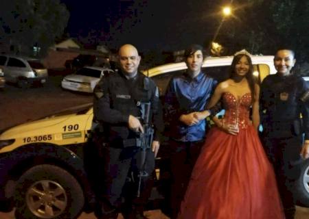 Menina que sonha em ser policial militar realiza festa com a presença dos heróis de farda