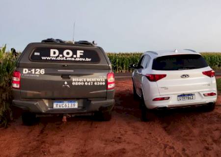 Veículo com registro criminal em São Paulo é recuperado pelo DOF próximo ao Paraguai