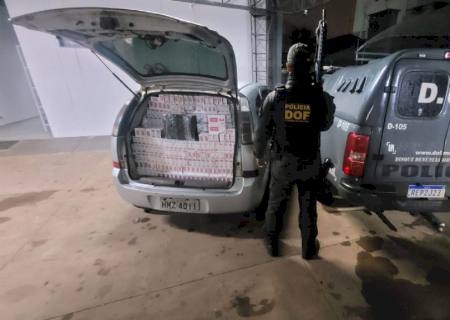 DOF apreende carro carregado com cigarros contrabandeados na fronteira