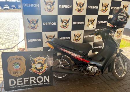 Defron prende ladrão e recupera motoneta furtada em Dourados