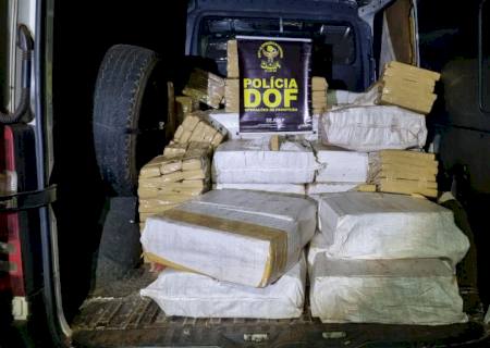 Traficante abandona furgão carregado com maconha durante fuga do DOF em Rio Brilhante