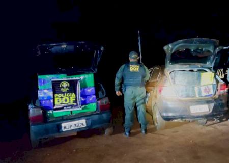 DOF apreende dois carros carregados com maconha após fuga na região de Iguatemi