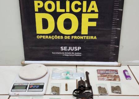 DOF apreende arma de fogo em ponto de venda de drogas em Naviraí