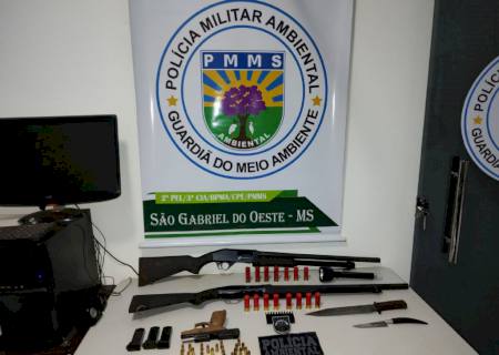 Ação termina com armas de caçadores apreendidas em São Gabriel do Oeste