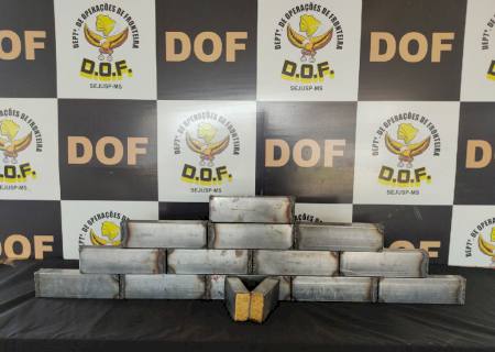 DOF apreende pasta base de cocaína em tabletes de ferro em MS