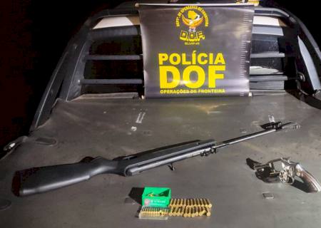 Armas de fogo e munições foram apreendidas pelo DOF no município e Miranda