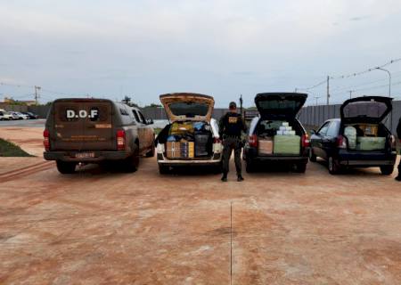 Comboio de carros com quase R$ 800 mil em mercadoria do Paraguai é apreendido em Ponta Porã