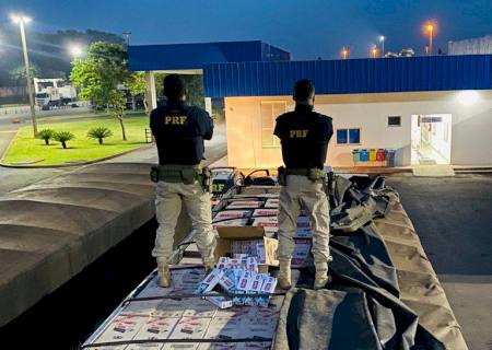 Polícia Rodoviária Federal apreende 450 mil maços de cigarros contrabandeados em MS