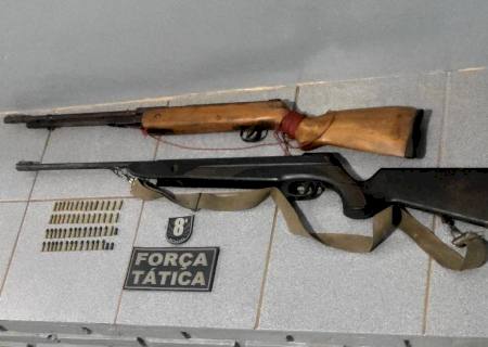 Caçadores são presos com armas e munições na região de Batayporã