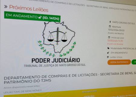 Tribunal de Justiça de MS realiza leilão de 2,8 mil bens móveis nesta terça-feira (13)