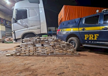 Cães da PRF encontram 126 kg de pasta base de cocaína em estepes de caminhão