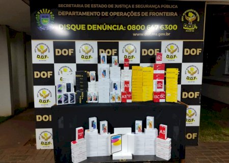 DOF apreende aparelhos telefônicos ilegais avaliados em R$ 400 mil na região de Dourados