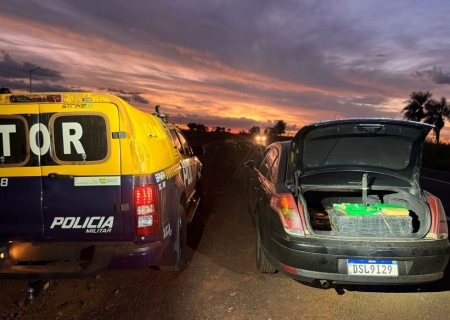 Em Amambai, dois foram presos pelo TOR transportando entorpecente em veículo