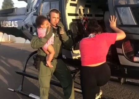 Helicóptero de MS ajuda no resgate de crianças e transporte de gestante no Rio Grande do Sul