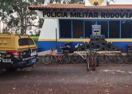 PMR intercepta grupo de ciclistas transportando mais de 650 kg de maconha em Aral Moreira