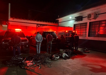 Durante operação, polícia prende quatro pessoas envolvidas com furto e receptação de fios em Rio Brilhante