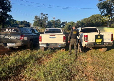 DOF recupera em Itaquiraí duas caminhonetes furtadas em Minas Gerais e Santa Catarina