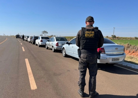 Mercadoria milionária cuja parte seguia para Nova Andradina é apreendida na MS-379