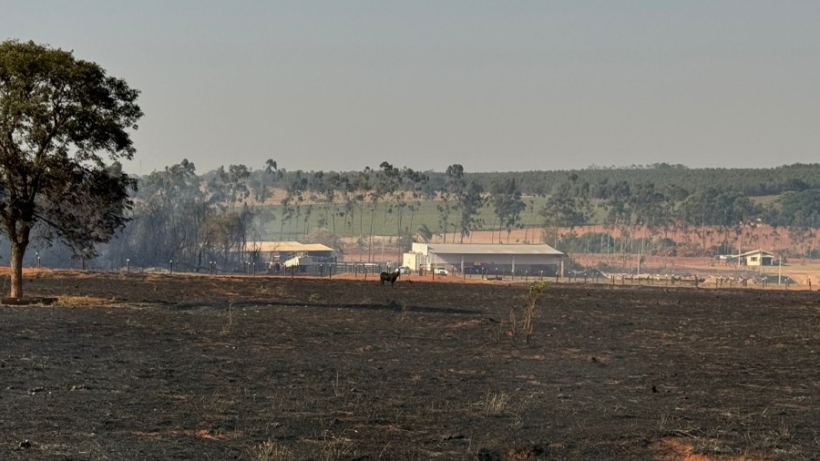 Corpo de Bombeiros Militar combate incêndio em propriedade rural em Nova Andradina