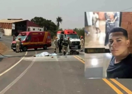 Moto explode em colisão com caminhão e motociclista morre na BR-262 em Três Lagoas