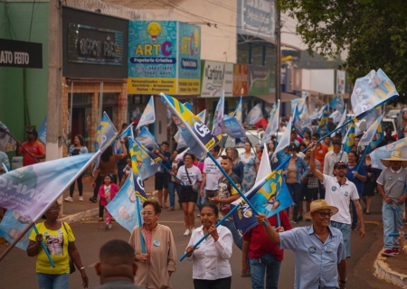 Caminhada do 45 e entrevista à rádio local movimentaram campanha de Germino neste fim de semana