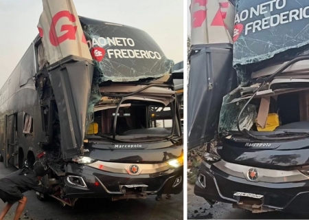 Ônibus da dupla sertaneja João Neto & Frederico se envolve em acidente na BR-040