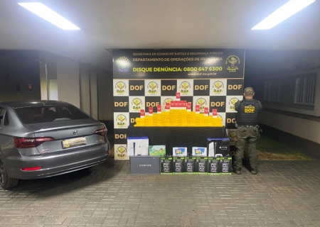 Veículo com produtos eletrônicos é apreendido pelo DOF na região de Maracaju