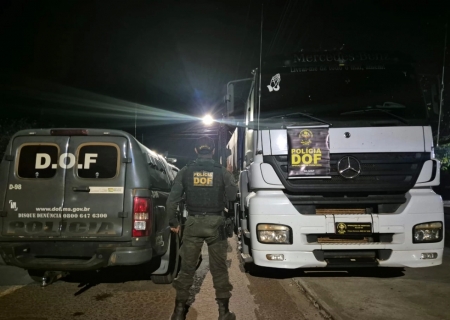 Caminhão produto de estelionato em Nova Andradina é recuperado pelo DOF a caminho da fronteira