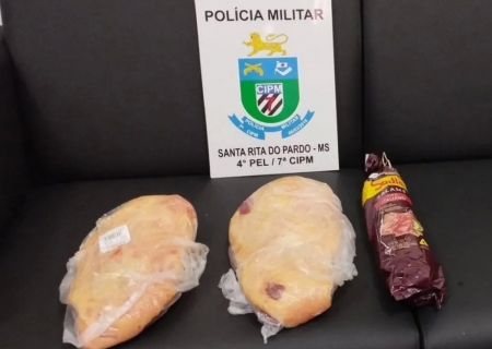 Homem é preso após furto de carnes em supermercado de Santa Rita do Pardo