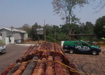 Polícia Ambiental de Águas do Miranda autua condutor por transporte irregular de madeira nativa